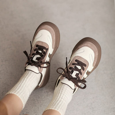Women Autumn Fashion Leather Flat Casual Shoes Oct 2023 New Arrival 