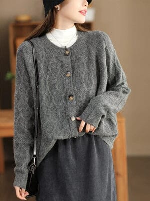 Women Autumn Winter Casual Loose Knitted Cardigan