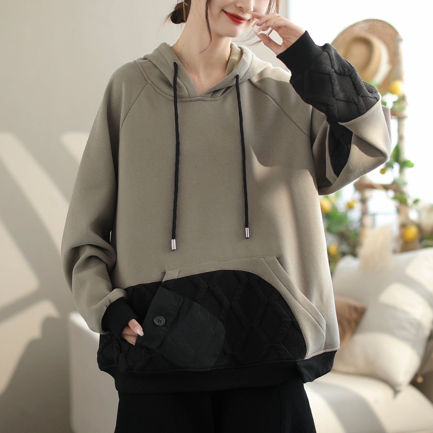 Women Autumn Winter Fashion Pull Over Hoodie Nov 2023 New Arrival One Size Green 