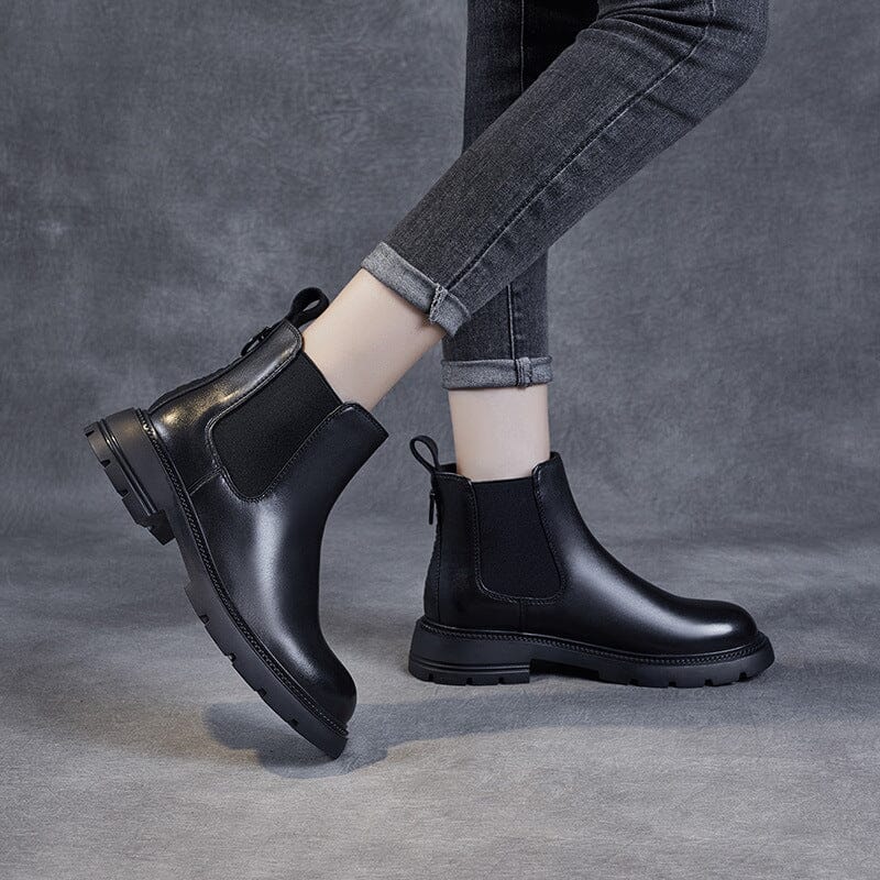 Women Autumn Winter Minimalist Leather Ankle Boots
