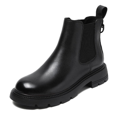 Women Autumn Winter Minimalist Leather Ankle Boots Dec 2023 New Arrival Black 35 