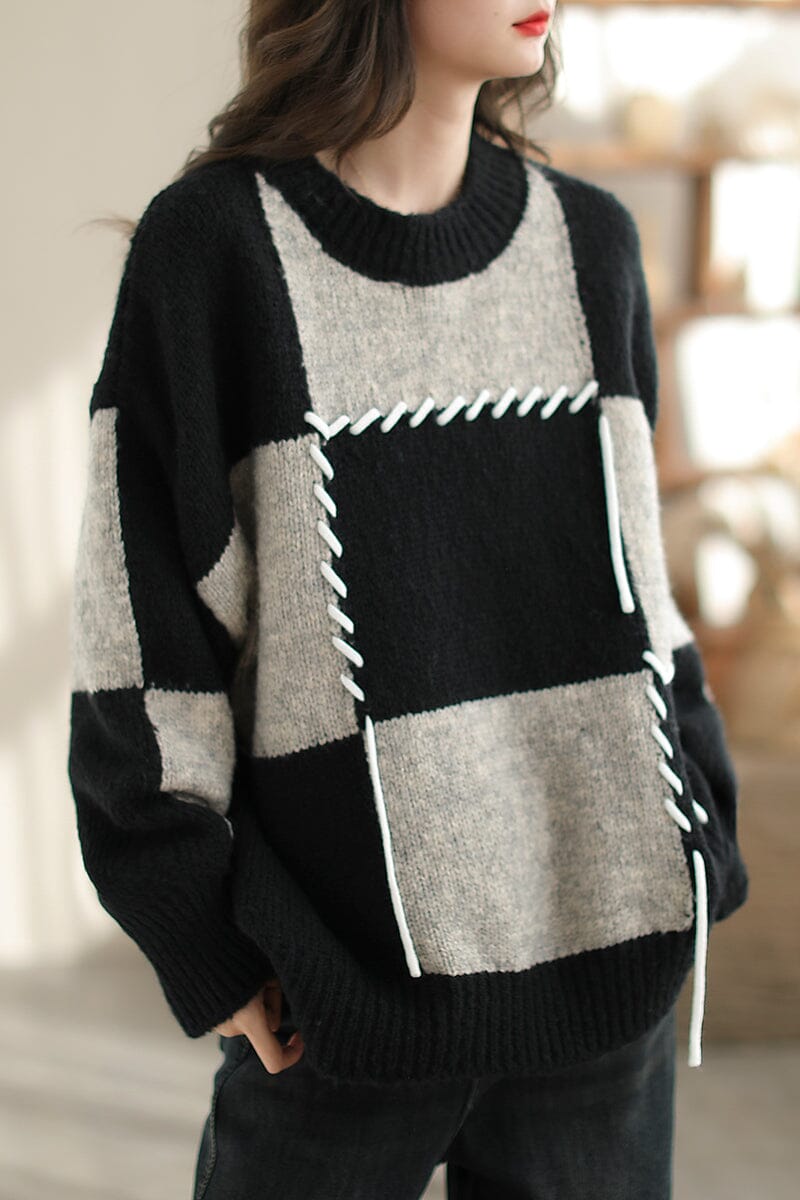 Women Casual Color Matching Knitted Cardigan
