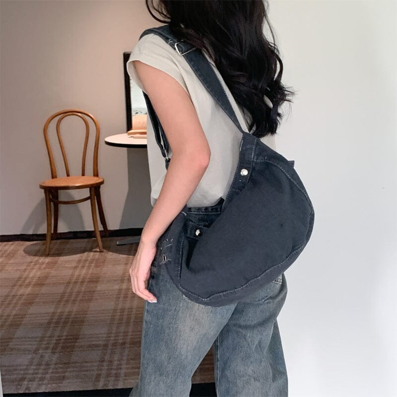 Women Casual Fashion Canvas Tote Shoulder Bag Dec 2023 New Arrival Gray 