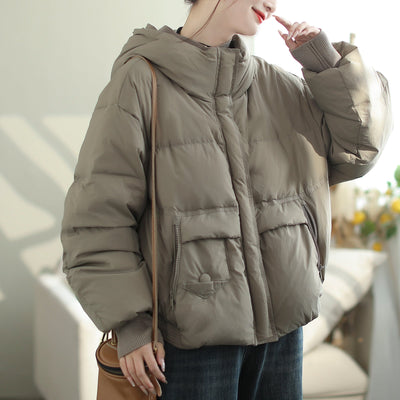 Women Casual Fashion Winter Hooded Down Coat Nov 2023 New Arrival 