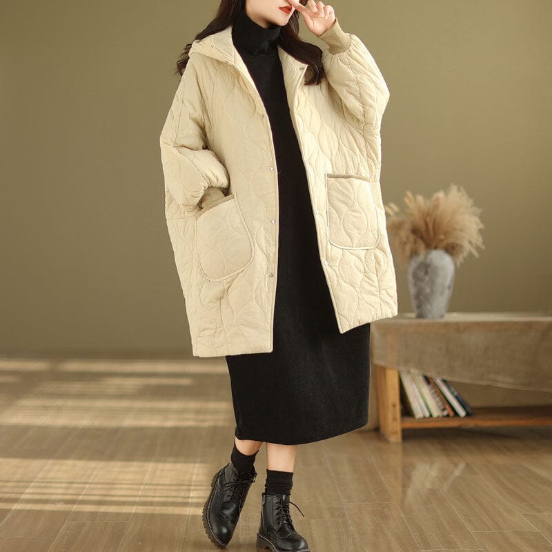 Women Casual Winter Quilted Loose Overcoat