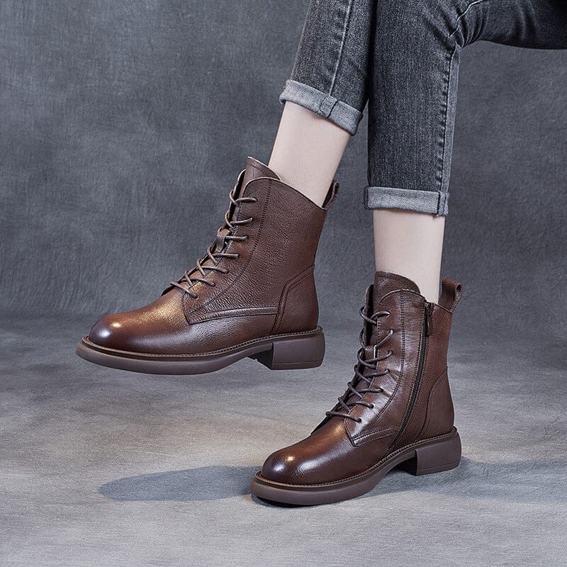 Women Classic Soft Leather Minimalist Casual Boots Dec 2023 New Arrival 
