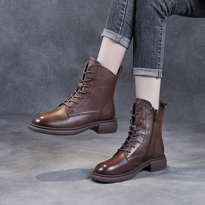 Women Classic Soft Leather Minimalist Casual Boots Dec 2023 New Arrival 