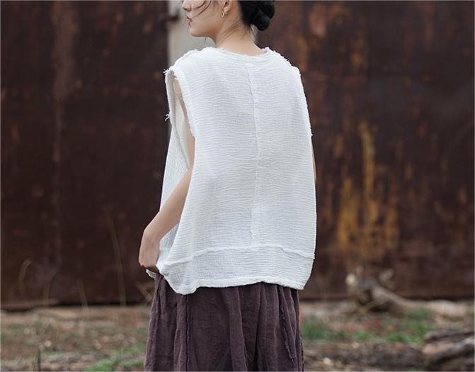 Women Double-Layer Soft Cotton Linen Vests