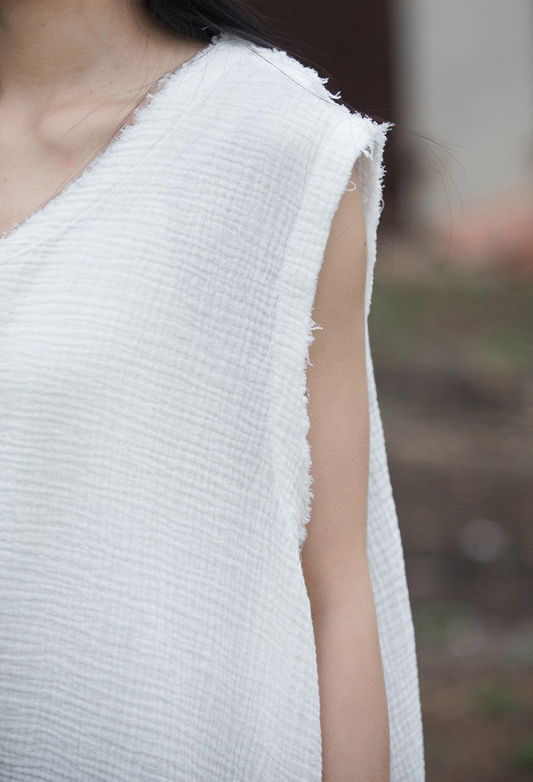 Women Double-Layer Soft Cotton Linen Vests