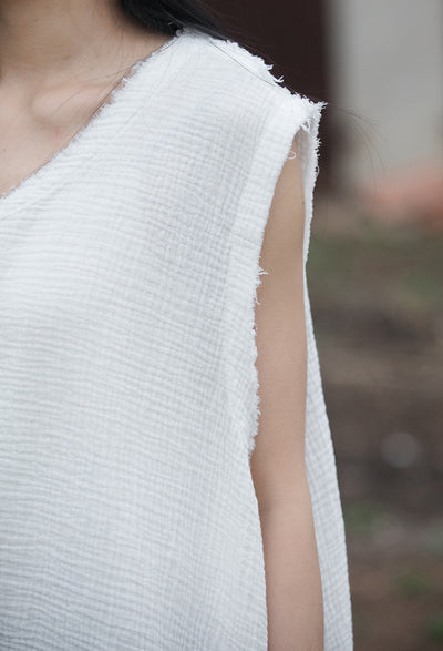 Women Double-Layer Soft Cotton Linen Vests