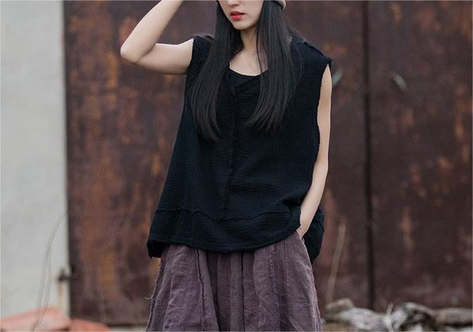 Women Double-Layer Soft Cotton Linen Vests