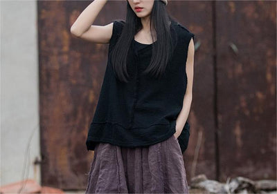 Women Double-Layer Soft Cotton Linen Vests