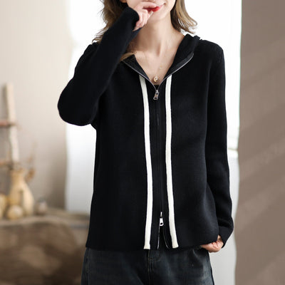 Women Fashion Casual Knitted Hooded Cardigan