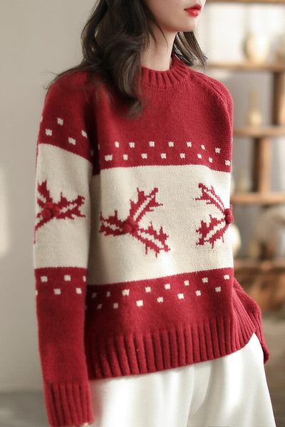 Women Fashion Christmas Figured Knitted Cardigan