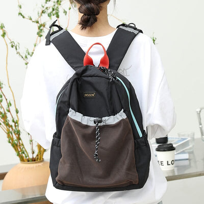 Women Fashion Color Matching Canvas Backpack