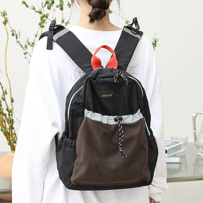 Women Fashion Color Matching Canvas Backpack