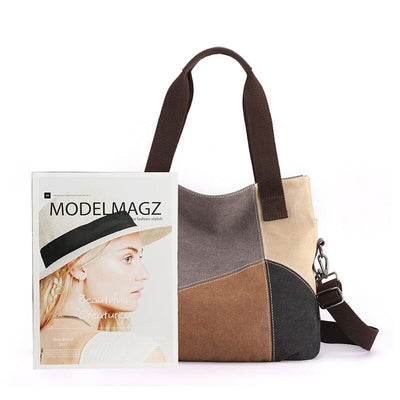 Women Fashion Color Matching Canvas Bag