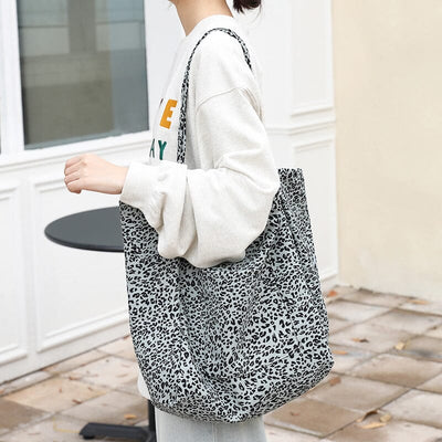 Women Fashion Leopard Print Canvas Shoulder Bag