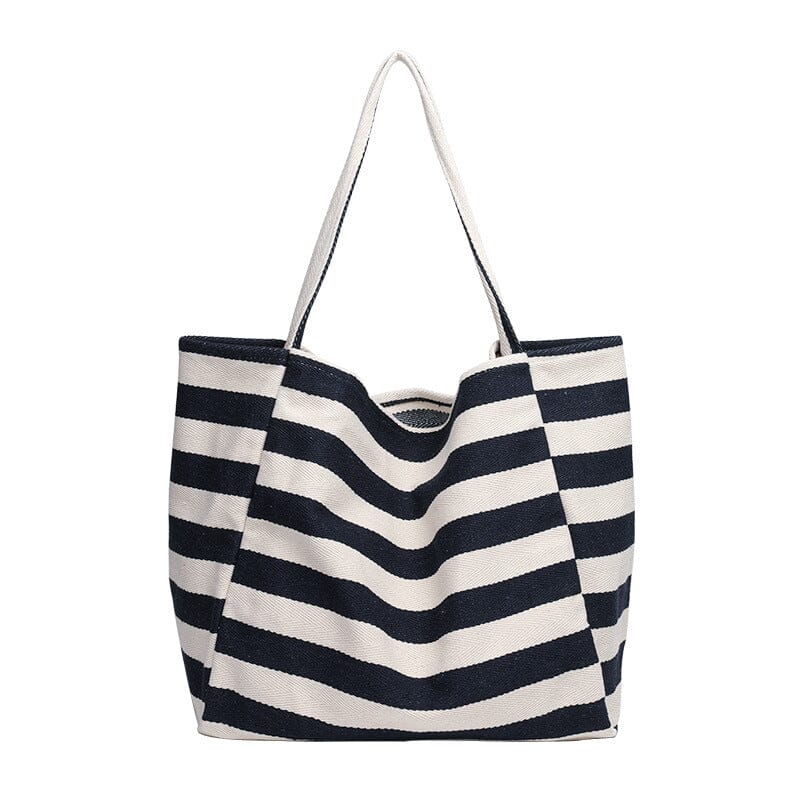 Women Fashion Stripe Casual Canvas Shoulder Bag