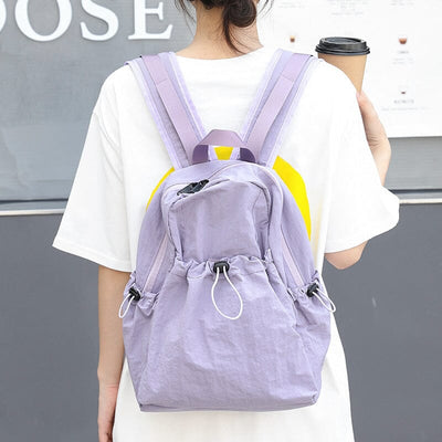 Women Minimalist Casual Canvas Backpack Jan 2024 New Arrival Purple 