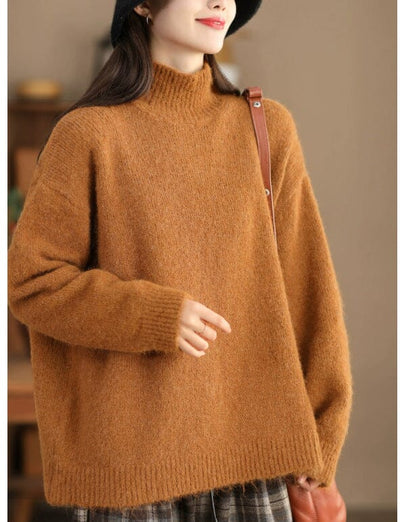 Women Minimalist Casual Loose Solid Knitted Cardigan Jan 2024 New Arrival 3 