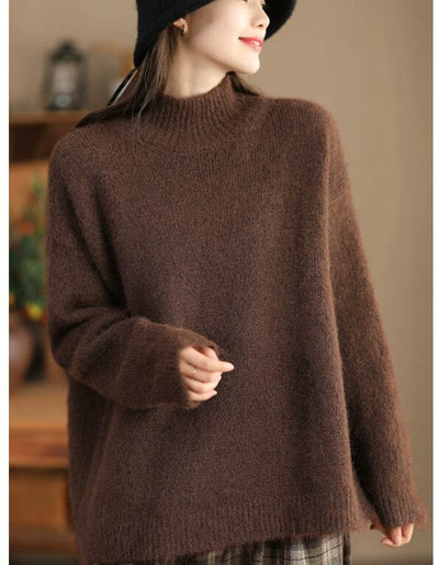 Women Minimalist Casual Loose Solid Knitted Cardigan Jan 2024 New Arrival 5 
