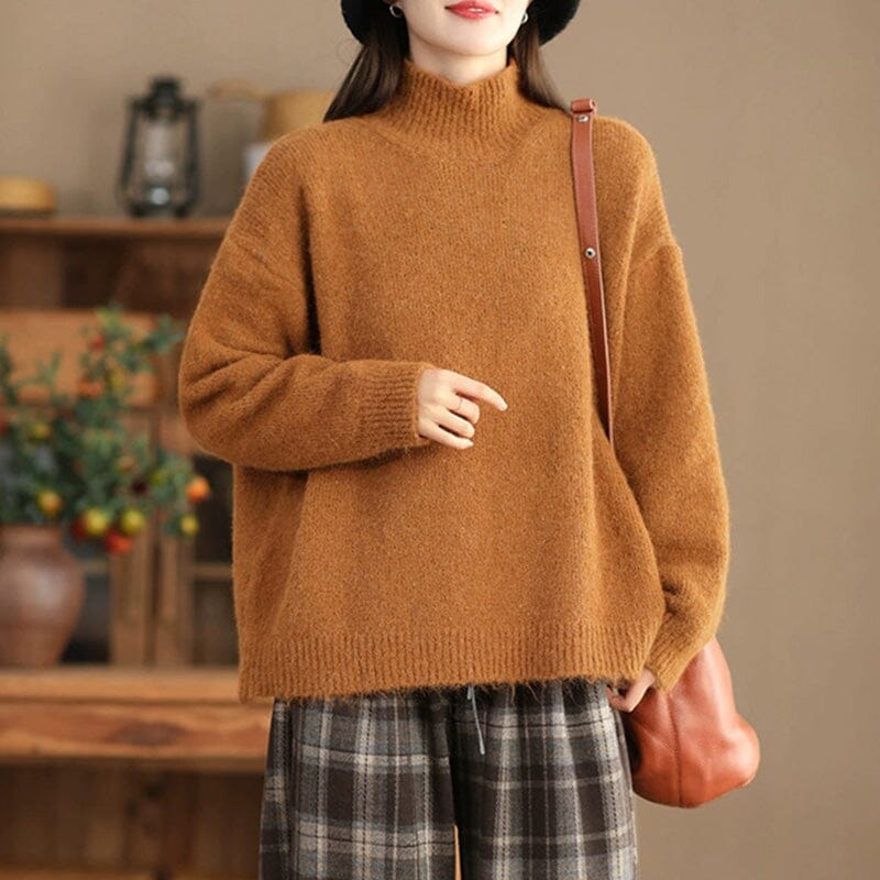 Women Minimalist Casual Loose Solid Knitted Cardigan Jan 2024 New Arrival 
