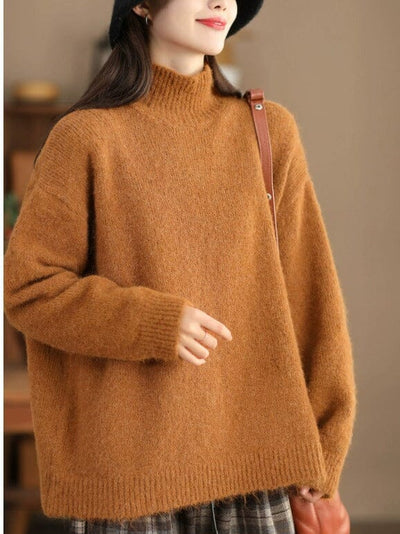 Women Minimalist Casual Loose Solid Knitted Cardigan