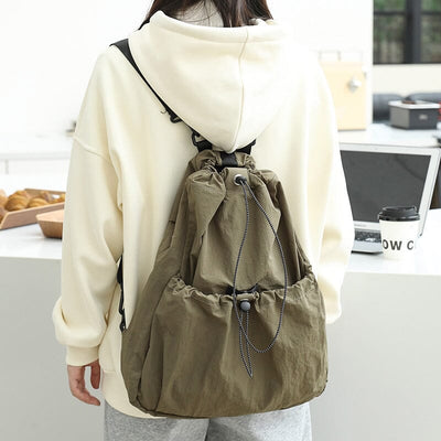 Women Minimalist Fashion Lacing Casual Backpack