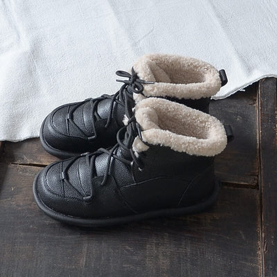 Women Minimalist Furred Flat Ankle Boots Dec 2023 New Arrival 