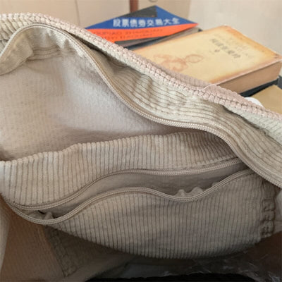 Women Minimalist Solid Corduroy Shoulder Bag Dec 2023 New Arrival 