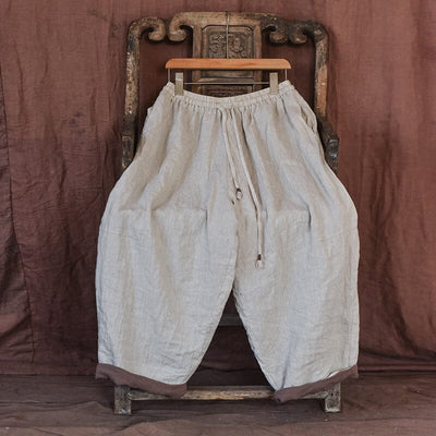 Women Plus Size Retro Loose Casual Linen Pants