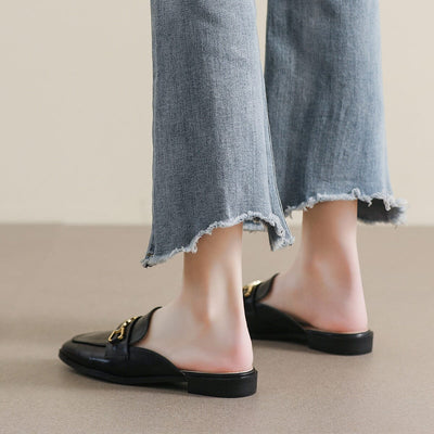 Women Retro Casual Leather Slippers
