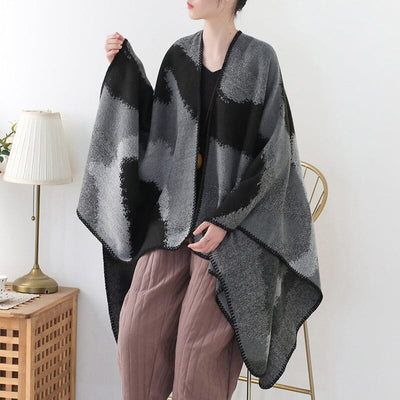 Women Retro Color Matching Shawl