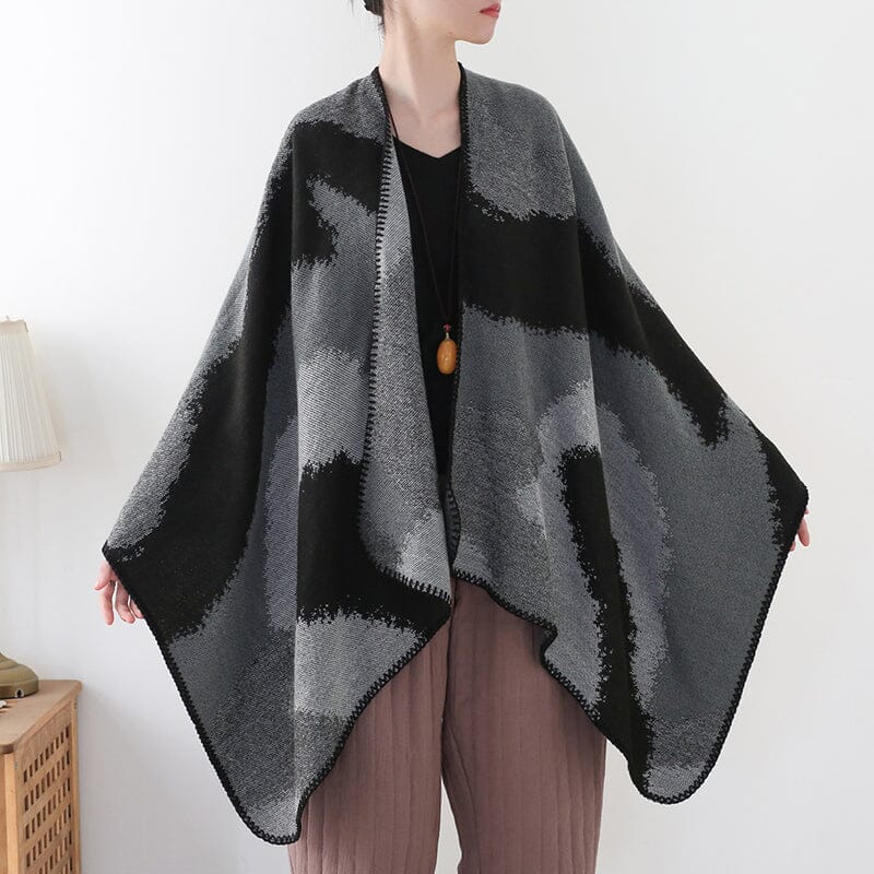 Women Retro Color Matching Shawl