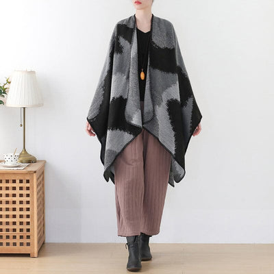 Women Retro Color Matching Shawl