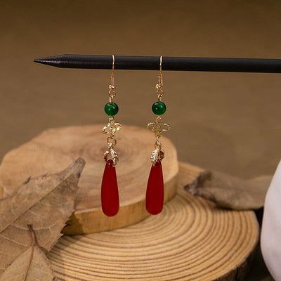 Women Retro Ethnic Jade Earrings Jan 2024 New Arrival 