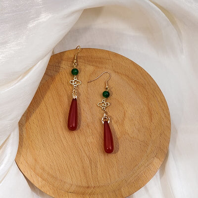 Women Retro Ethnic Jade Earrings