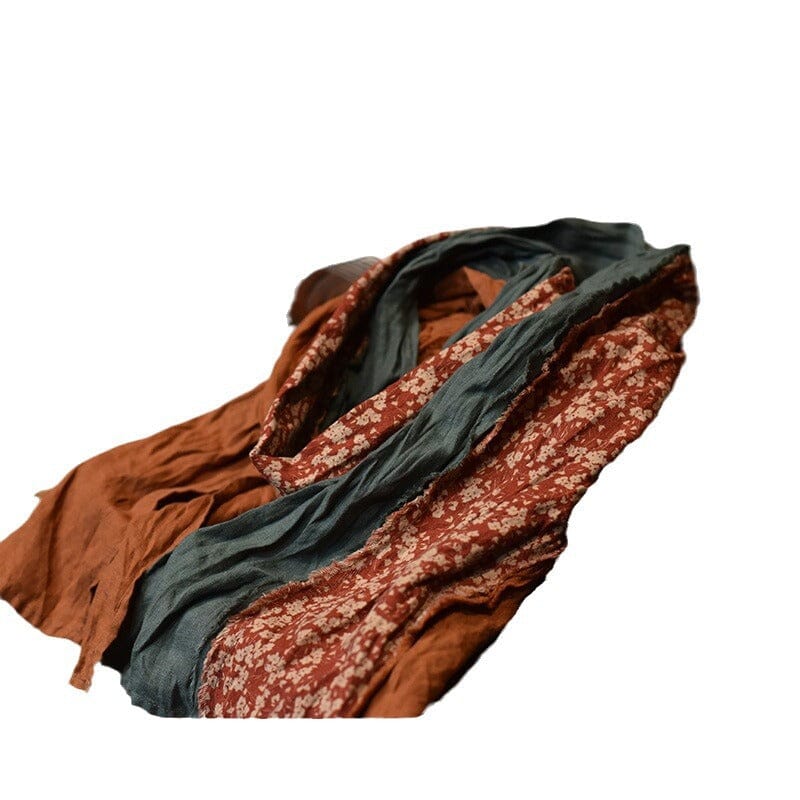 Women Retro Floral Casual Warm Scarf