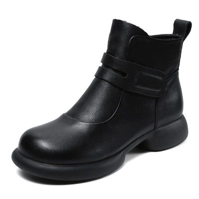 Women Retro Minimalist Leather Ankle Boots