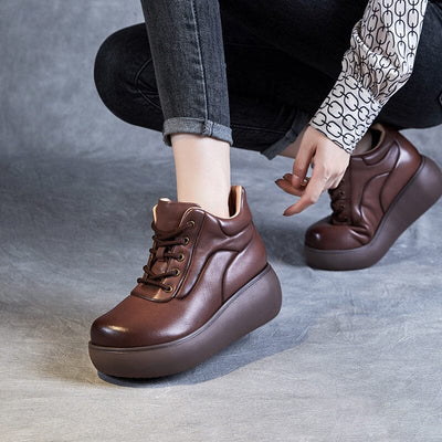 Women Retro Minimalist Platform Ankle Boots