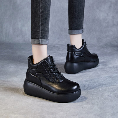 Women Retro Minimalist Platform Ankle Boots