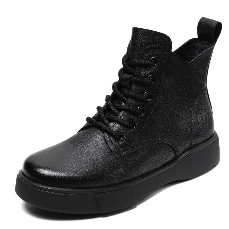 Women Retro Minimalist Soft Leather Ankle Boots Nov 2023 New Arrival Black 35 