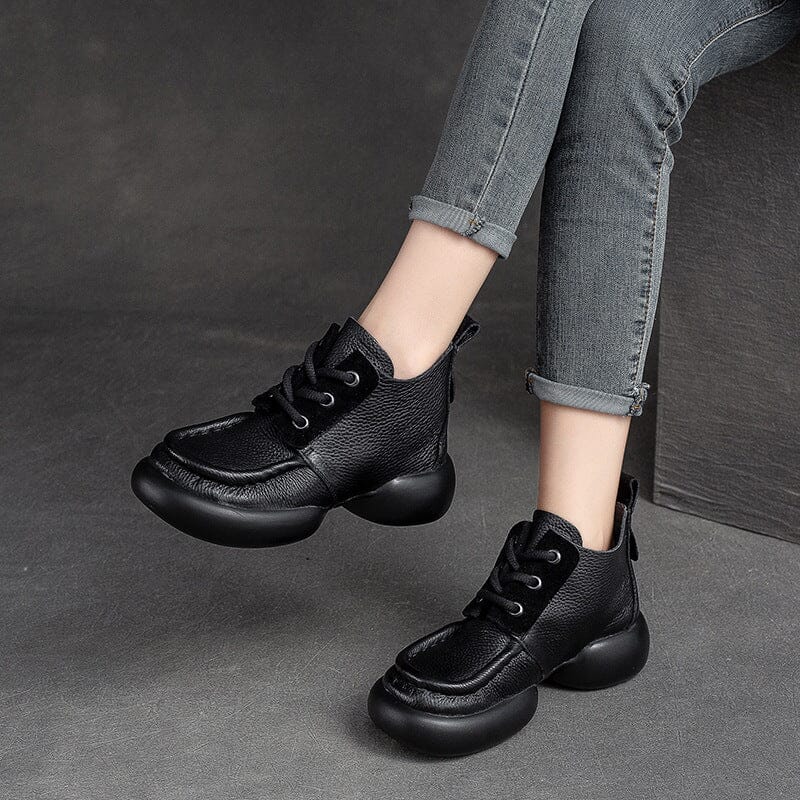 Women Retro Soft Leather Casual Ankle Boots