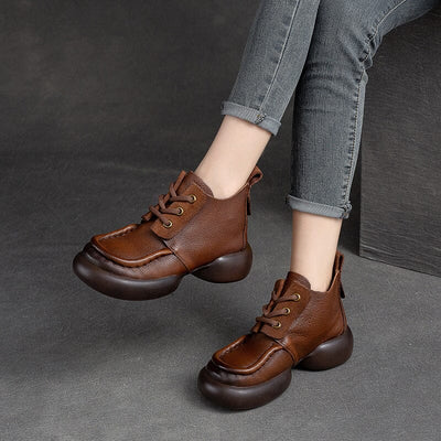 Women Retro Soft Leather Casual Ankle Boots Dec 2023 New Arrival 