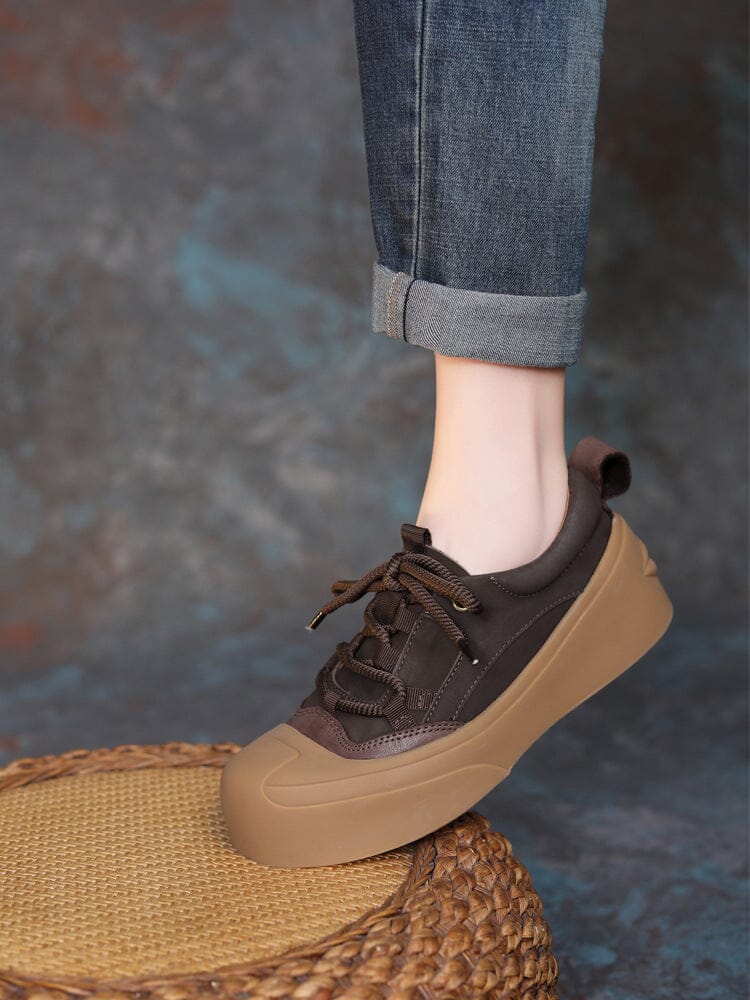Women Retro Soft Leather Spring Casual Shoes