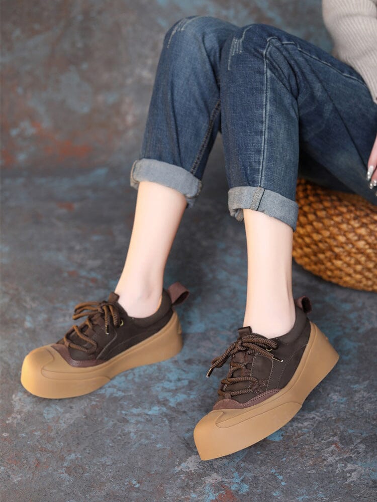 Women Retro Soft Leather Spring Casual Shoes