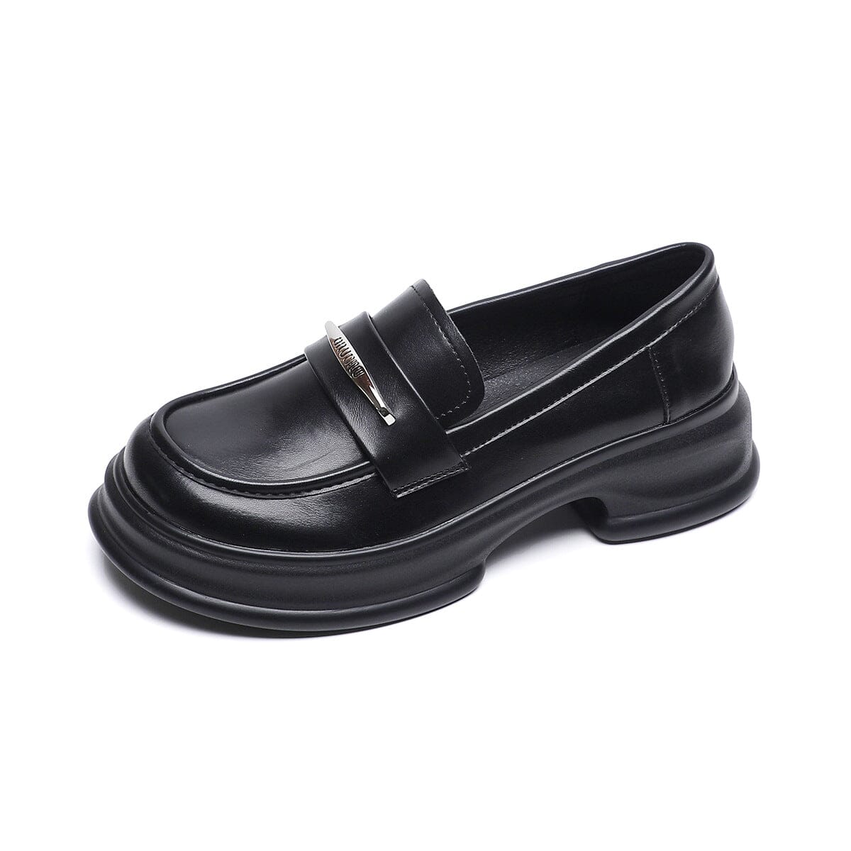 Women Retro Soft Leather Thick Soled Casual Loafers