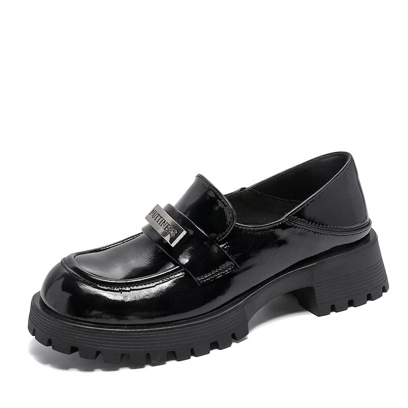 Women Retro Spring Leather Platform Loafers Jan 2024 New Arrival 