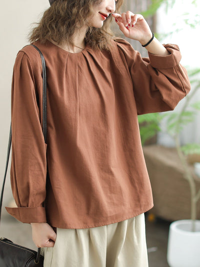 Women Spring Cotton Loose Casual Blouse Jan 2024 New Arrival 